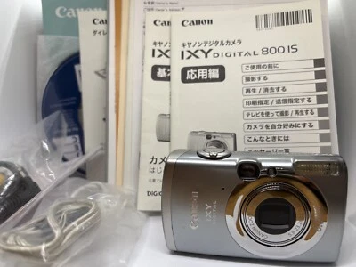 [Near MINT w/Box] Canon IXY DIGITAL 800 IS Compact Digital Camera Silver JAPAN - Image 1 of 4