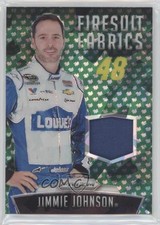 2016 Panini Prizm NASCAR Firesuit Fabrics Green Flag /25 Jimmie Johnson #JJ HOF