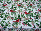 2.5 Yards Quilt Cotton Fabric - Timeless Treasures Pinecones Berries Cardinals