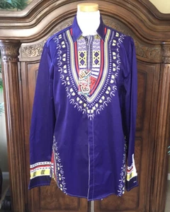 Ethnic Style Button-down Shirt XL - New w/Tag! - Picture 1 of 2