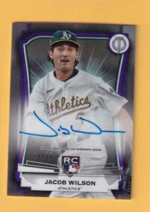 2025 Topps Tribute League Inaugurazione Autografi Viola Jacob Wilson RC 24/50 - Foto 1 di 2