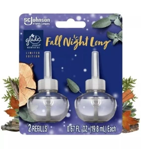 2 Pack Glade PlugIns Scented Oil Refills FALL NIGHT LONG LIMITED EDITION - Picture 1 of 8