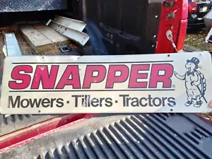 Vintage 1986 32x12 SNAPPER Mäher Fräsen Traktoren geprägtes Metall Händler Scioto Schild - Bild 1 von 1