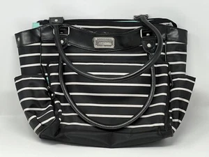 Carter's Black And White Stripe Diaper Bag - Picture 1 of 11