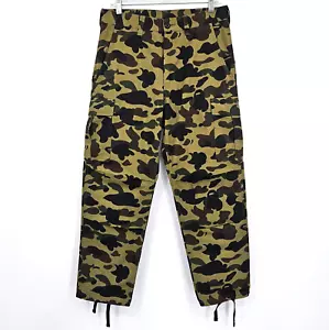 BAPE A Bathing Ape 1ST Camo Cargo Pants Green Men's Size Small - Picture 1 of 12