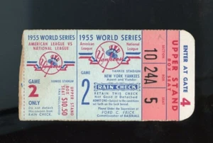 1955 World Series Game # 2 Ticket Stub  | Yankee Stadium - Bild 1 von 2