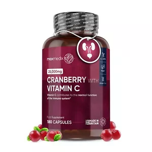 Cranberry with Vitamin C - 180Capsules - 50,000mg - Immune support & bone health - Picture 1 of 8
