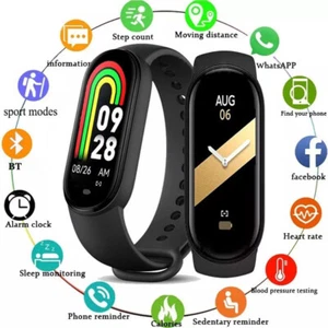 New M8 Smart Band Watch Heart Rate Blood Pressure Fitness Tracker Health Monitor - Photo 1 sur 25