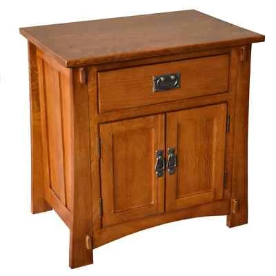 Mission Style Solid Oak Nightstand Model A3 - Michael's Cherry - Image 1 of 4