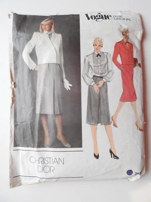 Vogue 2601  pattern Jacket Skirt Blouse size 12 Christian Dior Paris Original - Image 1 of 2