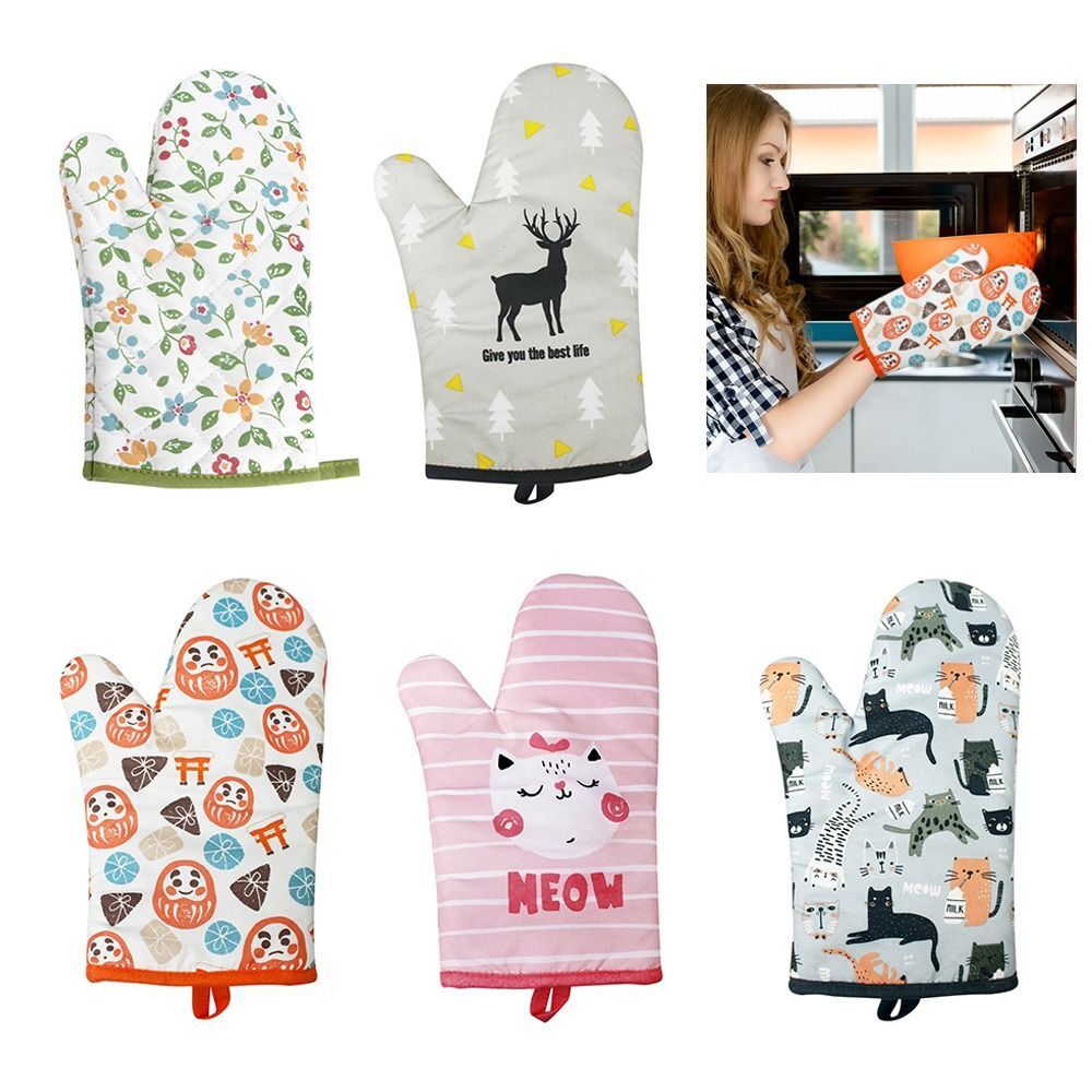 2 Stück Topflappen In Katzenform | Baumwolle Mit Tasche | Für Backofen, Grill & Küche