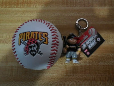 1 pittsburgh pirates fotoball baseball and 1 brat key chain new - Image 1 of 4