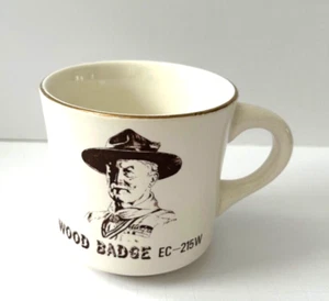 Baden-Powell Kaffeebecher Boy Scouts of America Vintage Holz Abzeichen - Bild 1 von 7