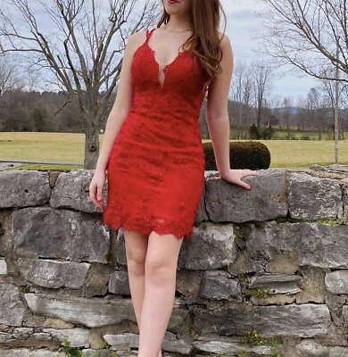 Jovani JVN Formal, Homecoming, Prom  Short Red Dress Size 2 - Image 1 of 4