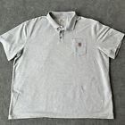 Carhartt Shirt Mens 4Xl Heather Grey Loose Fit Pocket Polo Short Sleeve