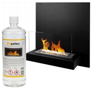 Bio Ethanol Kamin Wand Montiert 45x47 Board ECO Feuerbrenner Schwarz - Bild 1 von 7