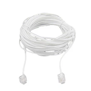 10M 23.8Ft RJ11 Telephone Extension Cable Connector Wht - Photo 1/1