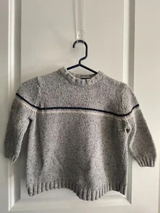 Cherokee Kids Boys Size XS Light gray Navy cream striped sweater used - Picture 1 of 7