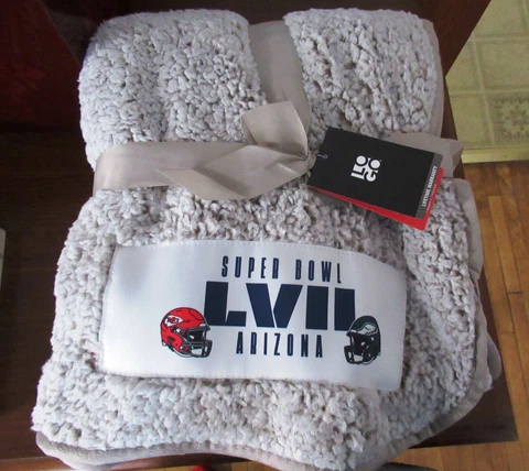 NEW SUPER BOWL LVII 50X60 FLEECE BLANKET * KC CHIEFS VS AZ CARDINALS * FREE SHIP Cover