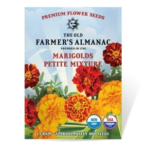The Old Farmer's Almanac Petite Mixture Marigold Seeds 200 Non-GMO USA Origin - Picture 1 of 8