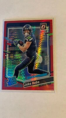 Jake Bobo Rookie Red Hyper 2023 Optic 288 Rated Rc Seattle Seahawks - Image 1 of 2