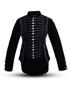 Women's Velvet Gothic Tailcoat - Ladies Vintage Victorian Jacket Emo Corset Coat - Picture 1 of 7