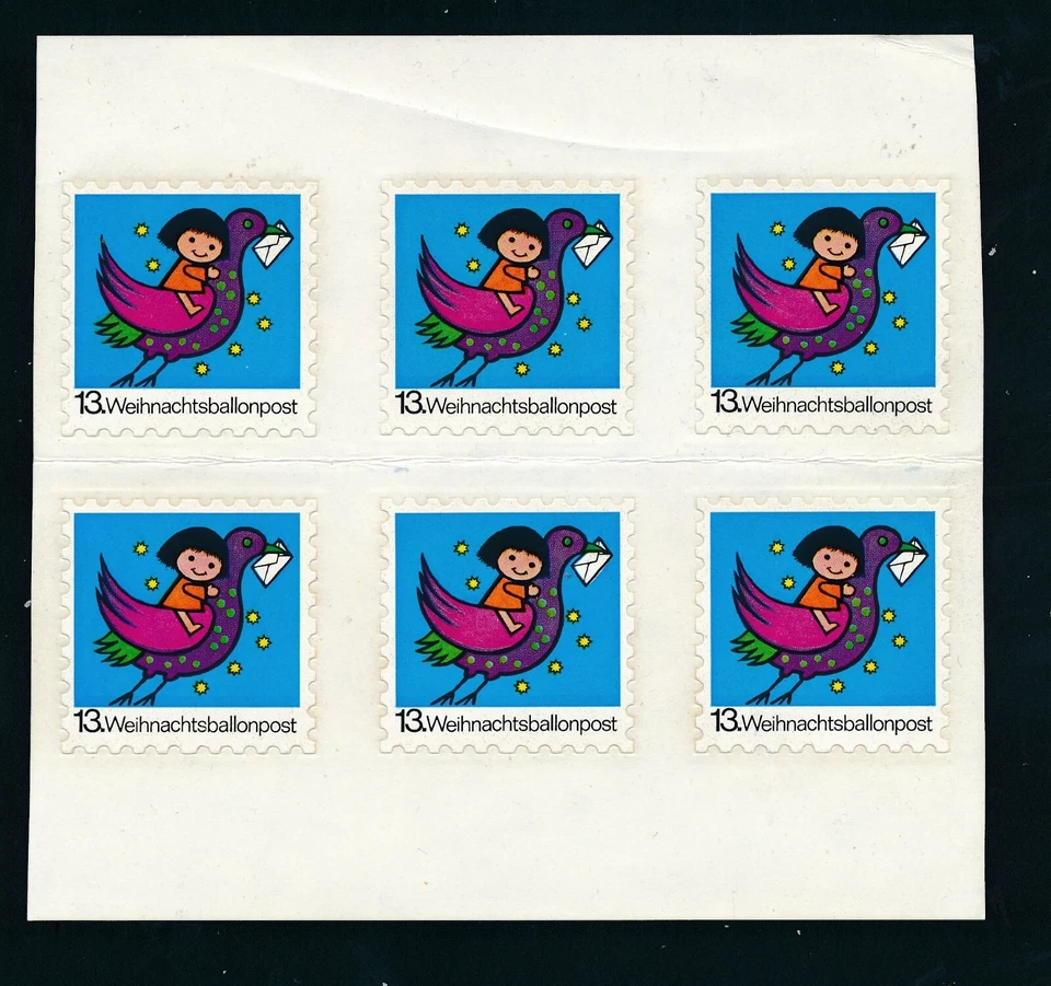 107933) 13.Christkindl Weihnachtsballonpost  1973, ** Vignette im 6er-Klbg - Bild 1 von 1