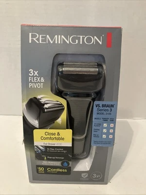Remington PF7400 F4 Shaver Razor Comfort Series Foil Men's Electric Black NEW - Image 1 of 4