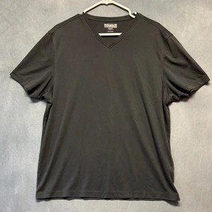 Alfani Stretch Black V-Neck T-Shirt Mens Large Supima Cotton Blend Basic Tee - Picture 1 of 9