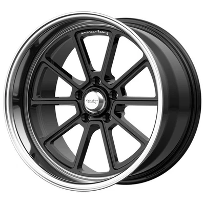 (1) 20x10 +6 American Racing VN510 Draft 5x4.75 Black W/ Diamond Cut Lip Wheel - Image 1 of 3
