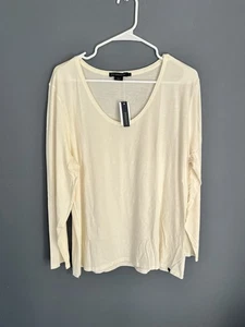 New PENDLETON Women’s XL Cream Long Sleeve T-Shirt Soft Pima Cotton Modal Top - Picture 1 of 5