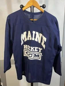 Maglia Hockey CCM Maine Black Bears Blu Navy Allenamento Taglia XL - Foto 1 di 9