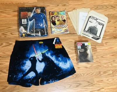 Lote Star Trek Star Wars Spock Capitán Kirk Disfraz Patrones DVD Trilogía TV Guía Foto 1 de 4