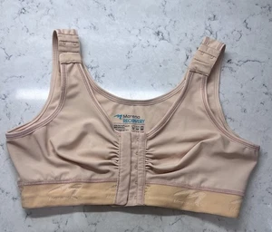 Marena Recovery Bra 38 A/AA Tan Adj Post Surgery Wireless Front Close FlexFit - Picture 1 of 7