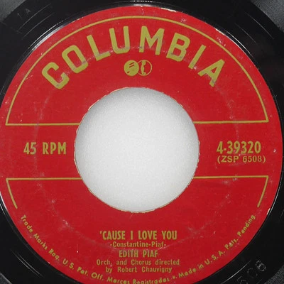 EDITH PIAF I Shouldn'T Care / Cause I Love You COLUMBIA JC 37096 VG 45rpm Foto 1 de 4