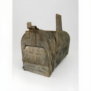 Vintage HUGE 1930's  Primitive US Mailbox Galvanized Farm Mail Box  - Picture 1 of 20