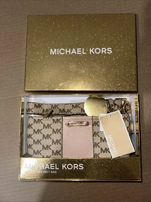 Bolso Cinturón Ajustable Michael Kors MK Logo Mujer Dorado, Flor Talla S/M Foto 1 de 4