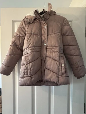 George Girls Pink Hooded Padded Coat Age 8-9 Years Excellent Condition - Image 1 of 4