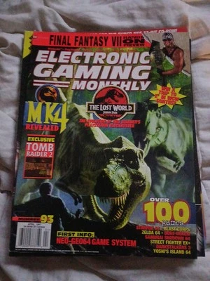 April 1997 ELECTRONIC GAMING MONTHLY #93 Jurassic Park MK4 W/ Cards! Great Shape Foto 1 de 3