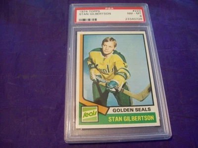 1974 TOPPS HOCKEY #223 STAN GILBERTSON PSA 8 - Image 1 of 2