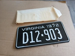 NOS 1972 VA Virginia Dealer Tag License Plate D12-903 Automobile Automotive - Picture 1 of 4