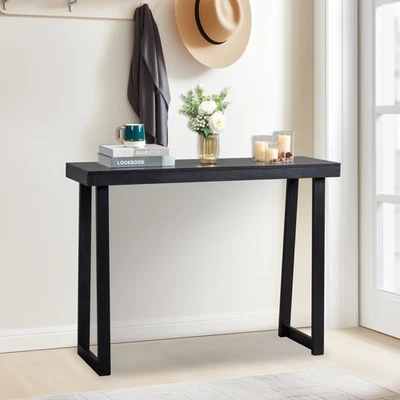 Solid Wood Console Tables for Living Room Narrow Sofa Side End Table Entryway - Image 1 of 4