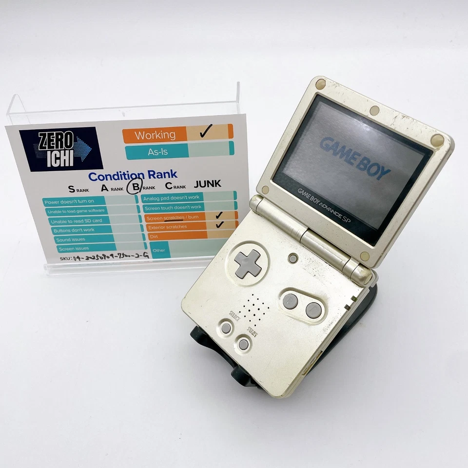 GBA SP AGS-001 Nintendo GameBoy Advance SP Console Tested 3 RANK Region free - Image 1 of 1