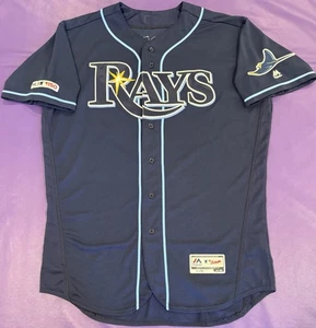 Camiseta deportiva auténtica Charlie Morton #50 Tampa Rays 19 Majestic 150 aniversario 48 - Imagen 1 de 9
