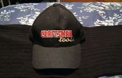 Boné de beisebol masculino Craftsman Tools chapéu de algodão preto ajustável gancho/laço anos 90 vintage - Imagem 1 de 4