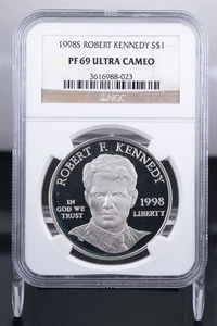 Certified 1998-S Silver $1 NGC PF69 Ultra Cameo Robert F. Kennedy  - Picture 1 of 4
