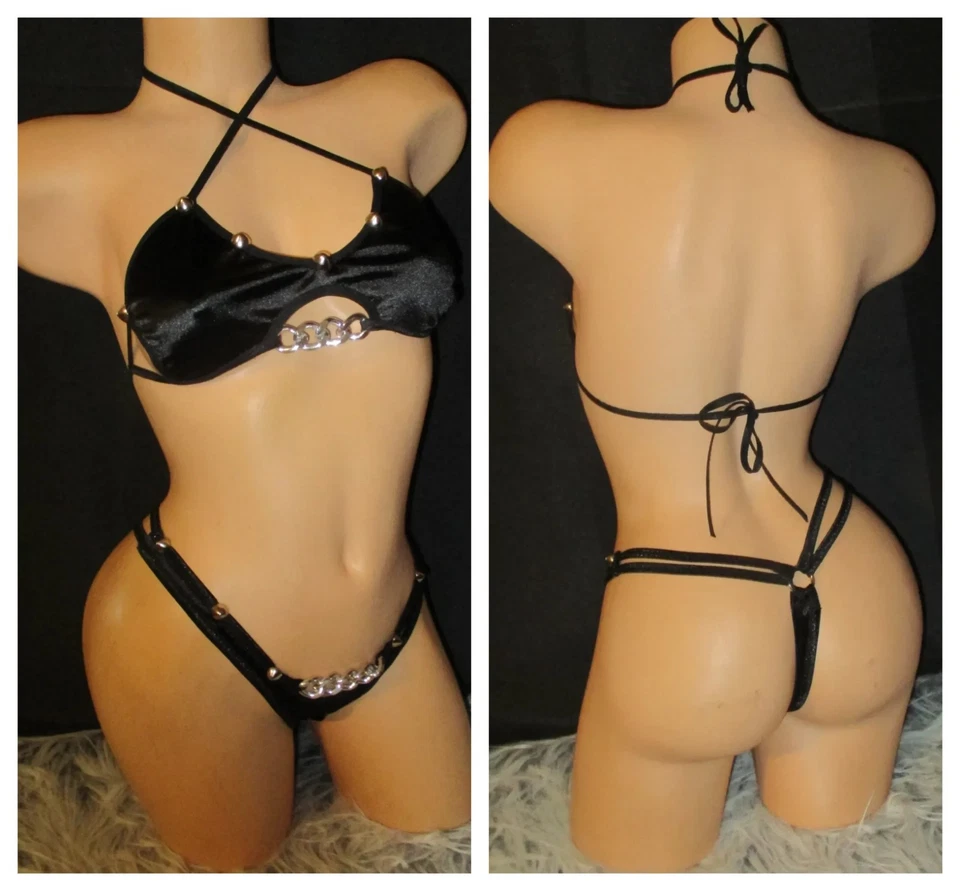 Sexy tachuelas y cadena tanga bikini ropa de baile (T1948) Foto 1 de 1