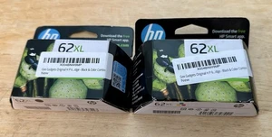NEW SEALED-GENUINE HP 62XL Black & HP 62XL Tri-Color Ink Cartridge Exp 2026 - Zdjęcie 1 z 2