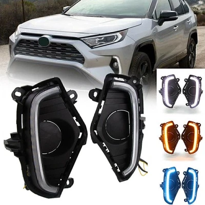 Pair Auto Car Daytime Running Light Turn Signal Lamp for Toyota RAV4 2019-2020 - Image 1 of 4