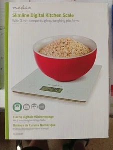 Nedis Slimline Digital Küchenwaage mit LCD Display Mit 3mm HartGlas Wiegefläche - Bild 1 von 2